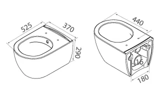 Подвесной унитаз Boheme Bianca 963-3-W ободковый белый глянец